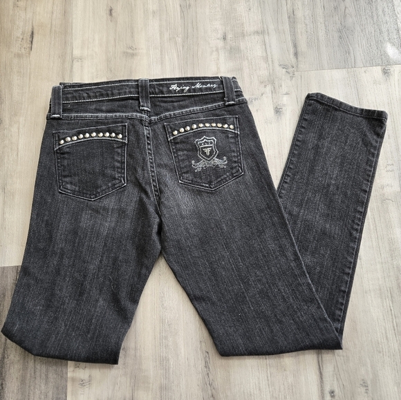 Flying Monkey Black Denim Jeans Size 9 - Picture 2 of 13